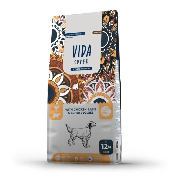 premium dog food for medium and large breeds with chicken lamb and vegetables