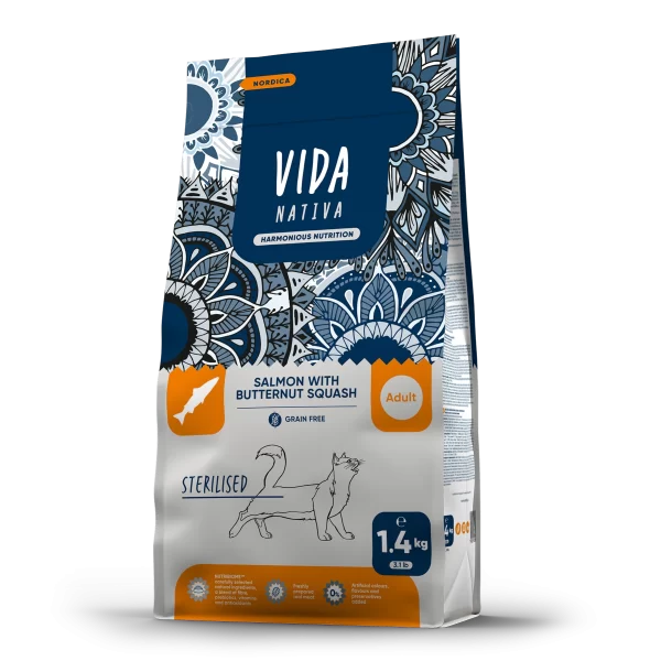 vrhunska prirodna hrana za mačke za sterilisane mačke sa lososom i muskatnim tikvicama